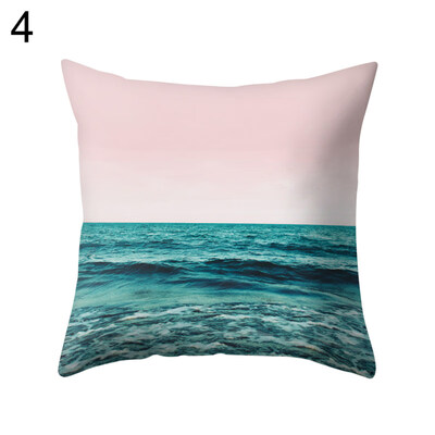 

Coconut Tree Sunset Pillow Case Sofa Waist Throw Cushion Cover Home Decoration