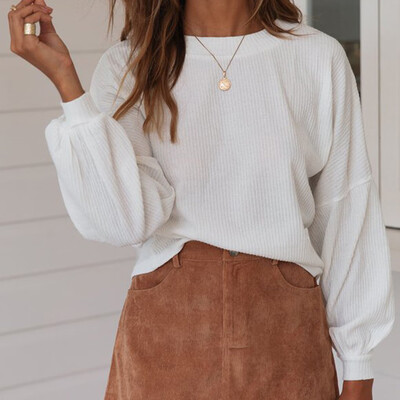 

Tailored Women Casual Solid Knitted Hollow out Long Sleeve Sweater Top Blouse