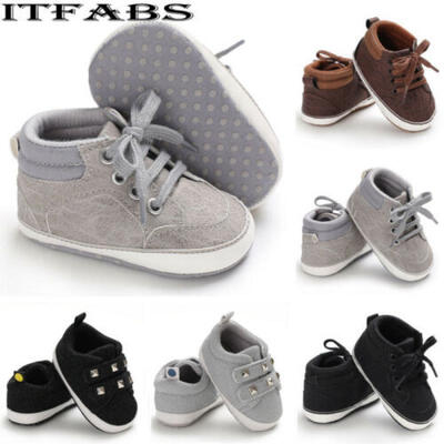

US Newborn Baby Kids Girl Boys Cute Cotton First Walkers Lace-Up Sneakers Shoes