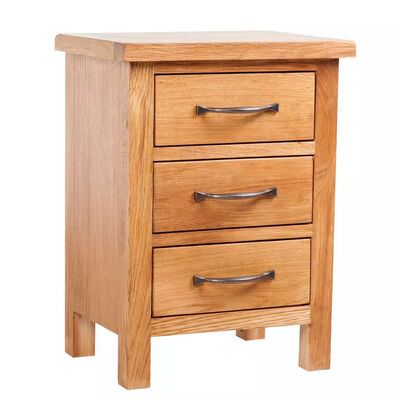 

Nightstand with 3 Drawers Solid Oak Wood 157"x118"x213