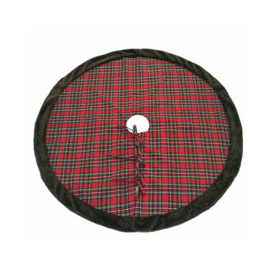 

42 Inch Plaid Christmas Tree Skirts Base Floor Mat Cover New Year Xmas Party Home Decoration Carpet
