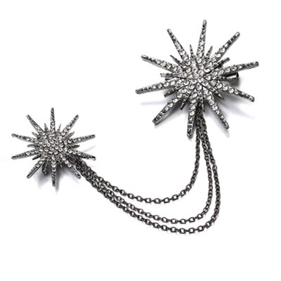 

Fashion Women Brooch Crystal Sparking Chain Brooches Rhinestone Snowflake Brooch Dress Decoration