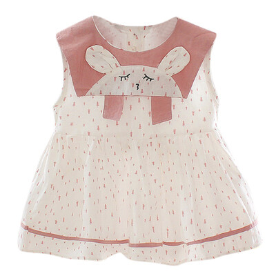 

Summer Baby Girls Cartoon Design Sleeveless Casual Dress Kids Toddler Princess Sundress