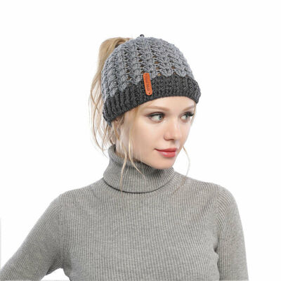 

Fashion Women Warm Winter Wool Knitted Beanie Bobble Hat Knitted Ski Cap