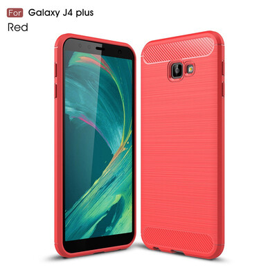 

Back Cover For Samsung Galaxy J4 Plus 2018 Case Carbon fiber Soft Fundas Coque Celulars Fecoprior