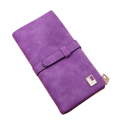 

Women Solid Color Frosted Bifold Long Wallet Coin Purse Clutches Bag Card Holder
