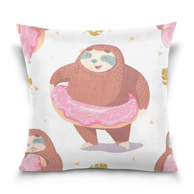 

ALAZA Throw Pillow Cover 16 X 16 inch Cushion Cover with Sloth Printed Pillowcase