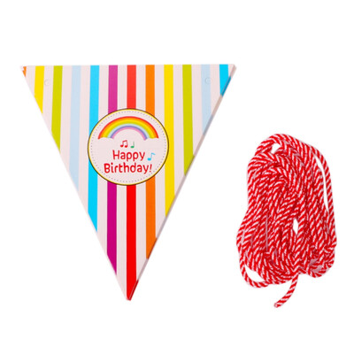 

Cute Cartoon Flag Household Paper Pull Flag Children DIY Birthday Party Decoration For Kindergarten