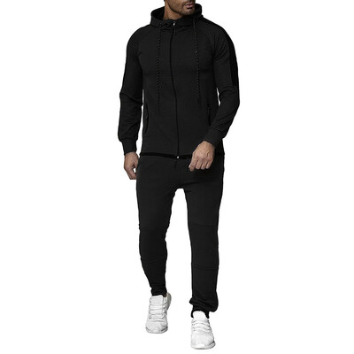 

Toponeto Mens Autumn Gradient Zipper Print Sweatshirt Top Pants Sets Sport Suit Tracksuit