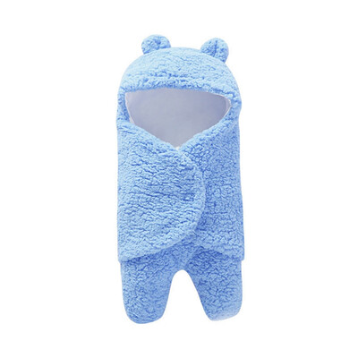 

Cute Cartoon Newborn Baby Short Plush Blanket Swaddle Wrap Soft Short Plush Blanket Photography Prop
