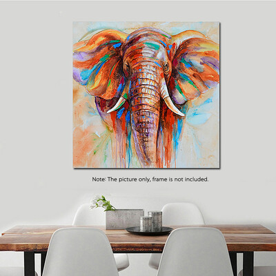 

60 60cm HD Printed Frameless Elephant Head Canvas Painting Wall Art Pictures Decor for Home Living Room Bedroom