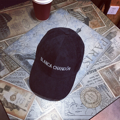

South Korea corduroy letter baseball cap fallwinter mens&womens caps casual Joker student sun hat hip hop hat
