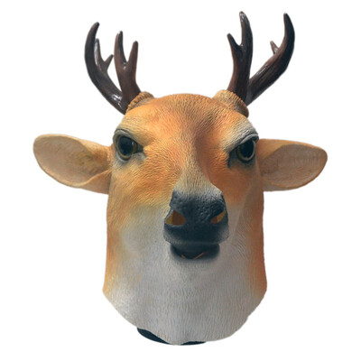 

Creative Environmental Protection Deer Latex Mask Simulation Animal Sika deer Halloween Masquerade Party Headgear