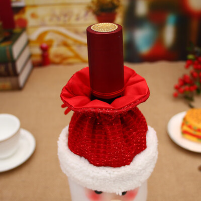 

Gobestart Red Wine Bottle Cover Bags Decoration Home Party Santa Claus Christmas