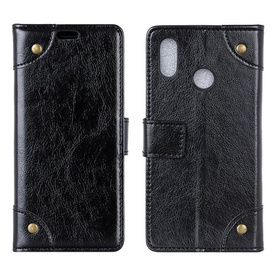 

MOONCASE Millet Mi 8 copper buckle nappa leather case - black