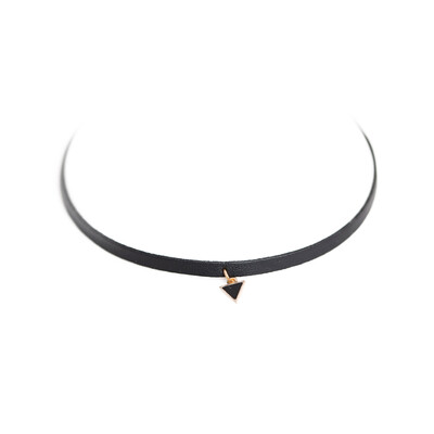

Women Punk Choker Girl Black Geometric Pendant Necklace Simple Party Adjustable Clavicle Chain