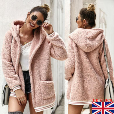 

Winter Women Warm Fluffy Coat Overcoat Button Jacket Tops Outwear Loose Sweater