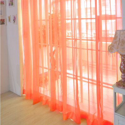 

Gobestart 1 PCS Pure Color Tulle Door Window Curtain Drape Panel Sheer Scarf Valances