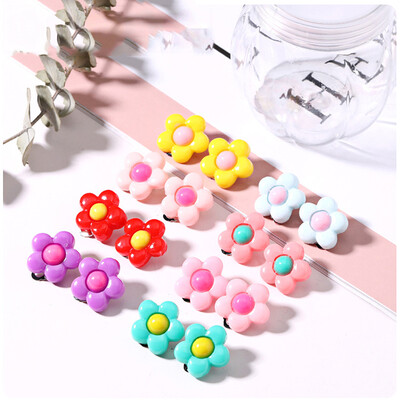 

Fashion Girls Hair Clips Cute Candy Color Flower Design Hair Pin Set Children Princess Hair Accessories