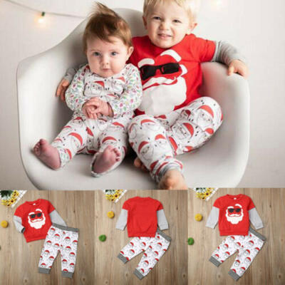 

Toddler Kids Baby Girls Clothes Boys Outfits Set Short T-Shirt Tops Pants Xmas