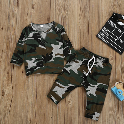 

Children boys Clothing Kids Clothes Sets Baby Boy Long Sleeve T shirt Tops Camouflage Pants Outfits Autumn Toddler Boys Clothes