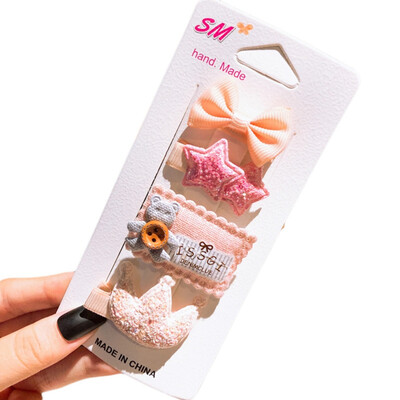 

4 Pcs Hair Pin Childrens Hair Accessories Baby Hairpin Set Combination Princess Cute Kids Baby Hair Card Head wear