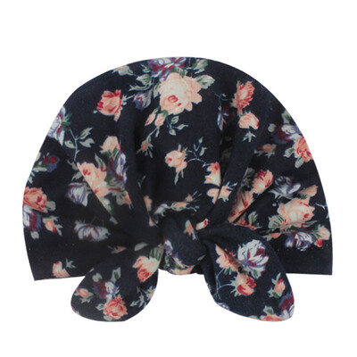 

Sweet Floral Baby Girl Hat Candy Color Baby Turban Cap for Girls Elastic Infant Accessories 1 PC