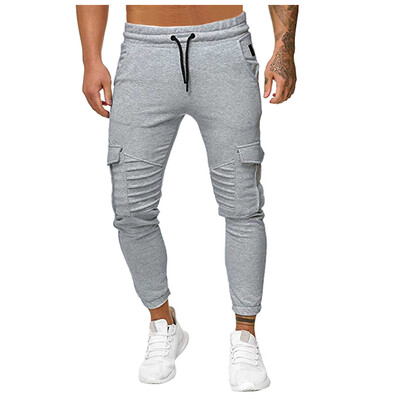 

Gobestart Men Splicing Gradient Overalls Casual Pocket Sport Work Casual Trouser Pants