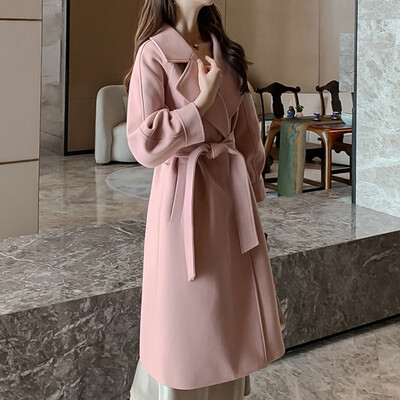 

Tailored Womens Winter Lapel Wool Coat Trench Jacket Long Overcoat Outwear