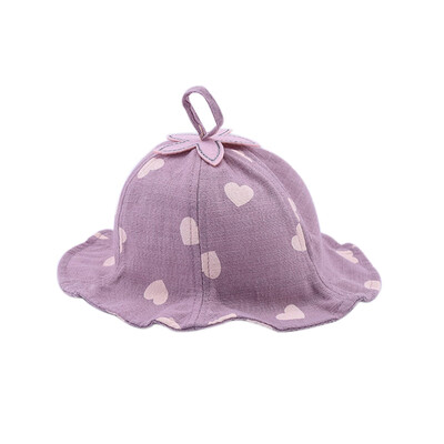 

Toddler Baby Accessories 1PCs Summer Baby Girls Hat Summer Toddler Heart Print Bucket Hats Caps Reversible Sun Headwear