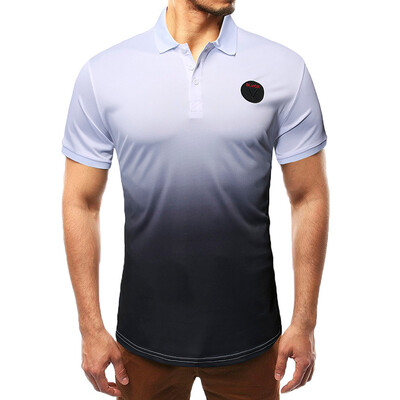 

Toponeto Fashion Mens Short Sleeve Gradient Ramp Shirts Casual Formal Slim Fit Shirt Top