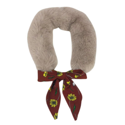 

2-10T Children Girls Neck Scarf For Kid Fashion Girls Baby Scarf Plush Leopard Print Ribbon Small Scarf
