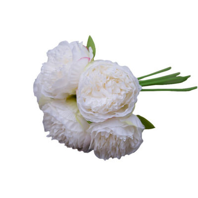 

European Artificial Flower Hand Tied Five Heads Peony Simulation Silk Flowers Home Decoration Fake Flower Wedding Ornaments