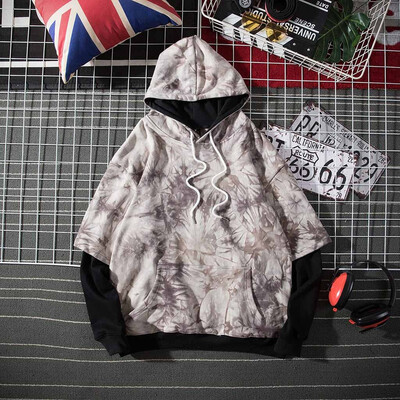 

Gobestart Mens Casual Long Sleeve Autumn And Winter Tie-dye Long Sleeve Hoodie Top Blouse