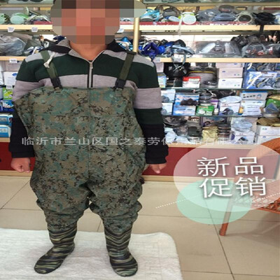 

Factory direct camouflage fishing water pants leather pants leather fork waterproof pants waterproof clothing fish half body water