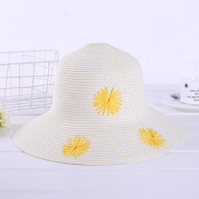 

Springsummer new sun flower straw hat sun-drenched vacation beach hat straw shade sun-proof fisherman hat wholesale