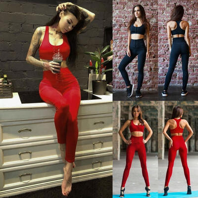 

2Pcs Women&39s Sport Yoga Gym Running Set Sportwear Suit Fitness Clothing Workout