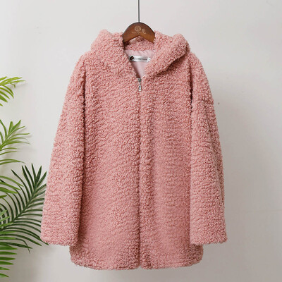 

Tailored Women Fashion Autumn Winter Hat Lamb Wool Circle Loose Thin Coat