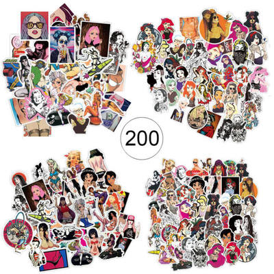 

Sexy Beauty Home Wall Luggage Sticker Graffiti Style Cartoon Sticker Self-Adhesive Decoration for Wall Furniture Random Design