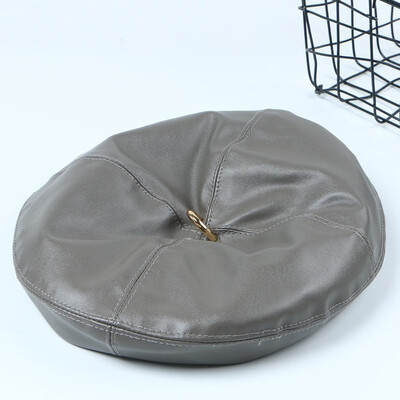 

Metal Button Cap Female Autumn&Winter Beret British Restoration Cortex Octagonal Pumpkin Cap Painter Cap Korean Bud Cap