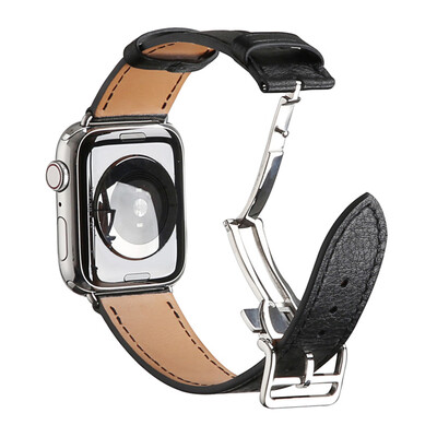 

〖Follure〗Butterfly buckle Leather Wrist Watch Strap Band For IWatch 4 Apple Watch 44mm