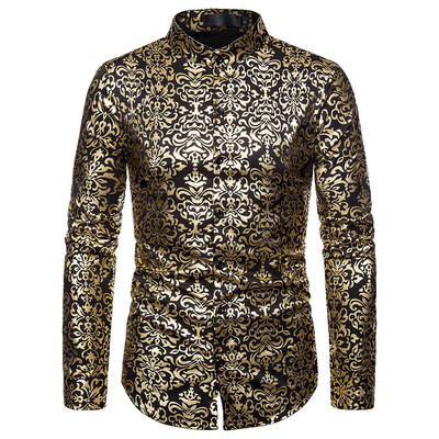 

Tailored Mens Baggy Blazer Print Stand Collar Button Long Sleeve Shirts Blouse