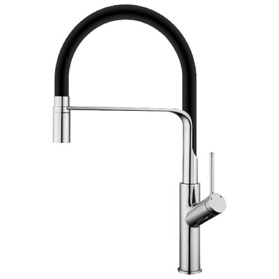 

Single Handle Kitchen Faucets Silicone Hose High Arc Bathroom Basin Sink Faucets Ceramic Valve Polished Chrome Finished 360 Degree