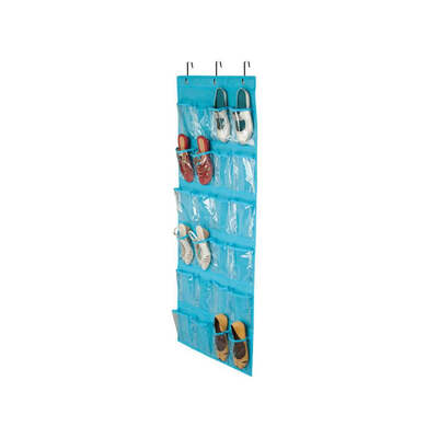 

24 Pockets Simple Houseware Crystal Clearing Over the Door Hanging Shoe Telephone Organizer
