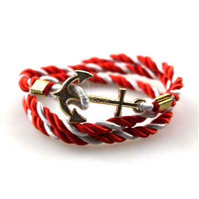 

Handmade Retro Woven Anchor Bracelet Men Vintage Bracelets
