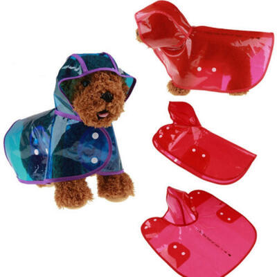 

Pet Dog Raincoat Jacket Transparent Puppy Waterproof Hooded Clothes Rainwear UK