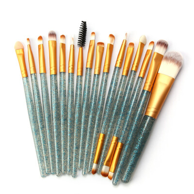 

15Pcs Fashion Shining Handle Makeup Brushes Set Eyes Face Foundation Brush Powder Blush Make Up Brush pinceaux maquillage W1