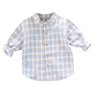 

Autumn Baby Boys Long Sleeve Plaid Print Shirts Kids Tops Tees Casual Fashion Shirts
