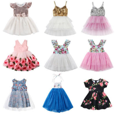

US STOCK Toddler Baby Girl Dress Kids Party Pageant Princess Tulle Tutu Dresses