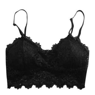 

Solid Lace Embroidery Bras Women Floral Sexy Hollow Out Underwear Seamless Lingerie Removable Padded Brassiere Bra Top Lace Top